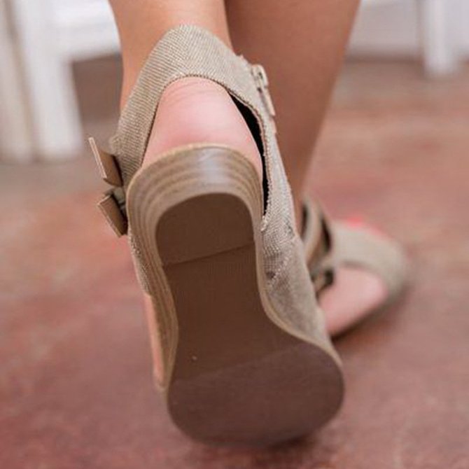 Women Denim Cloth Adjustable Buckle Sandals